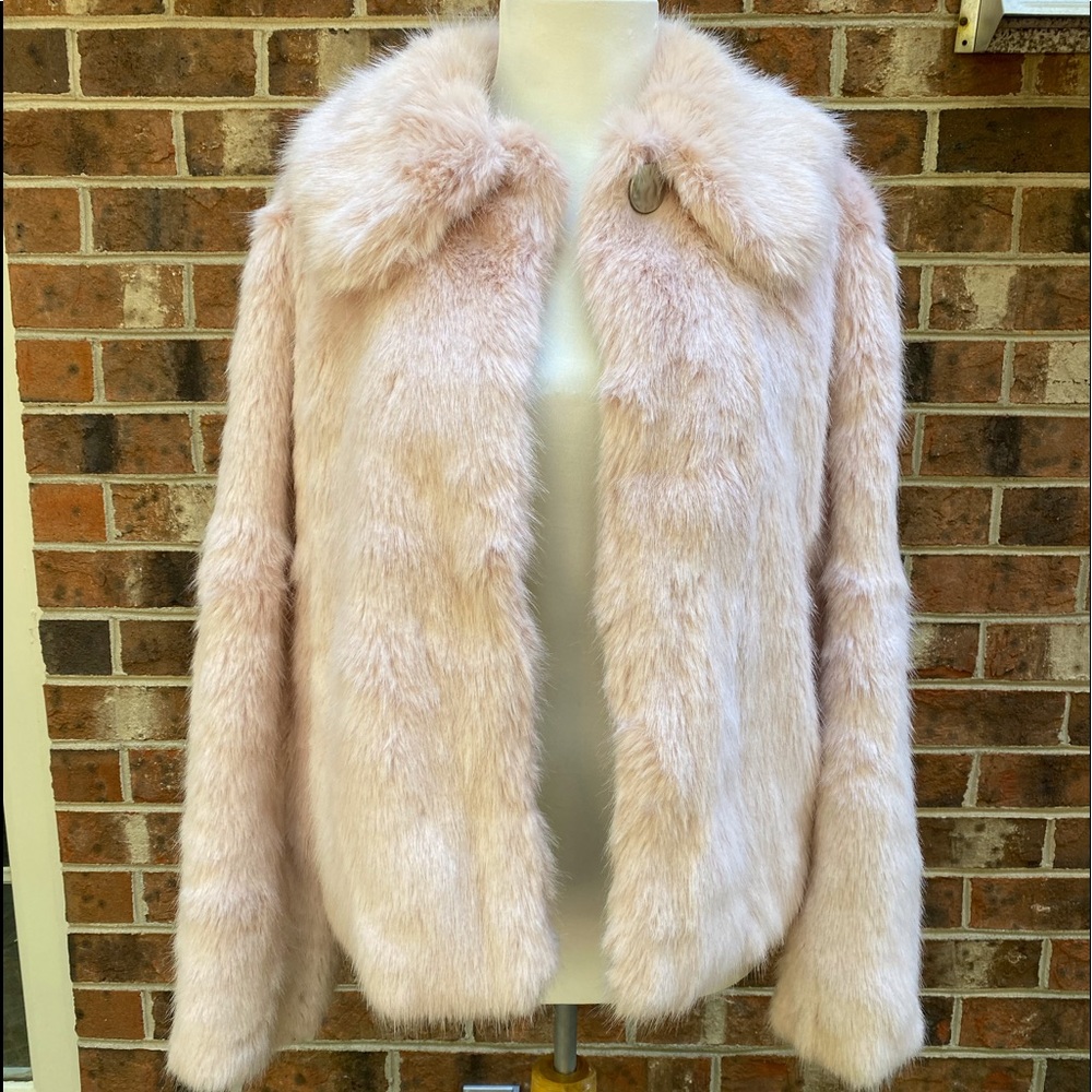 Top Shop Furry jacket light pink